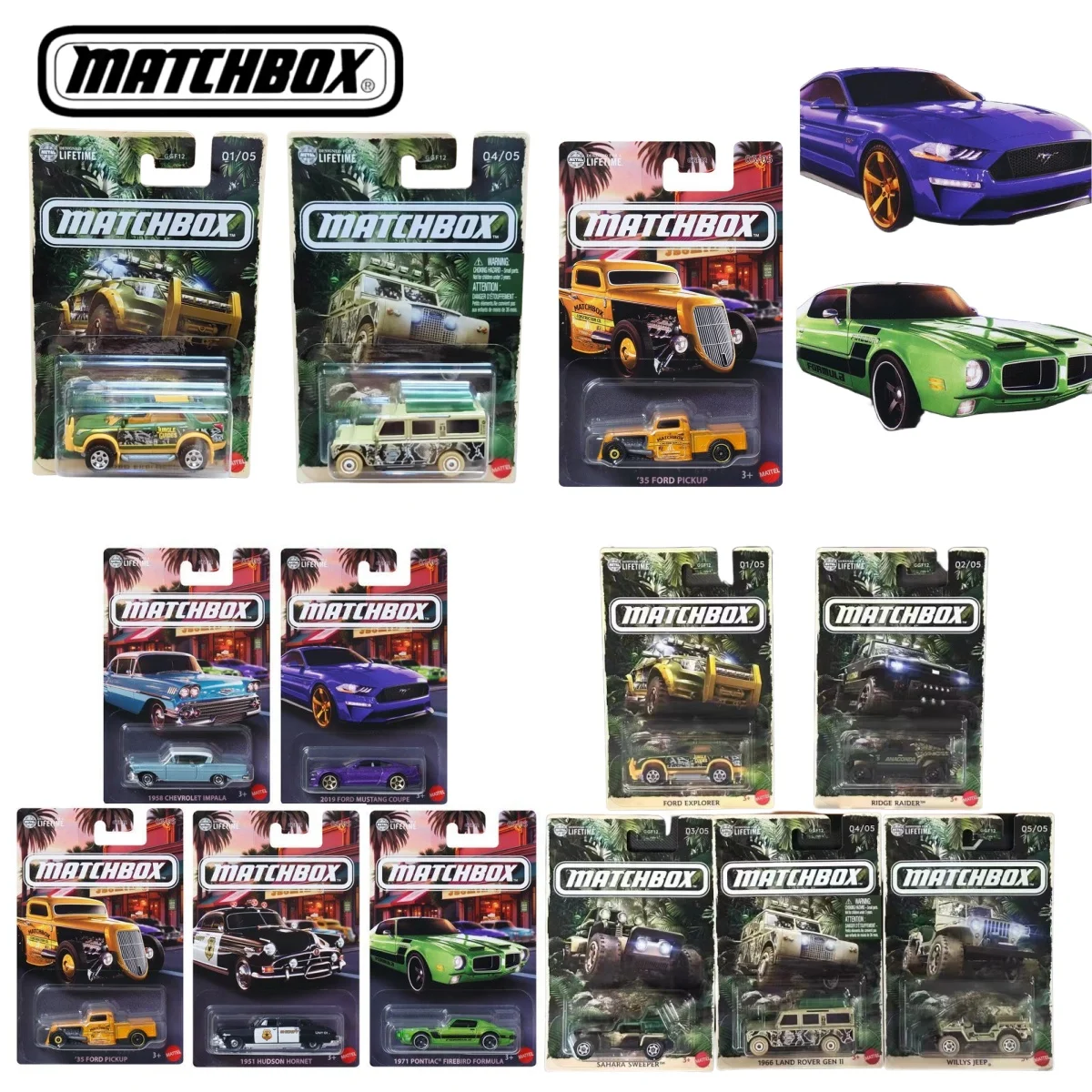 

New 25j Genuine Matchbox Car 1/64 City Hero Pontiac Firebird Formula Ford Pickup Voiture Model Boys Toys Collection Birthday