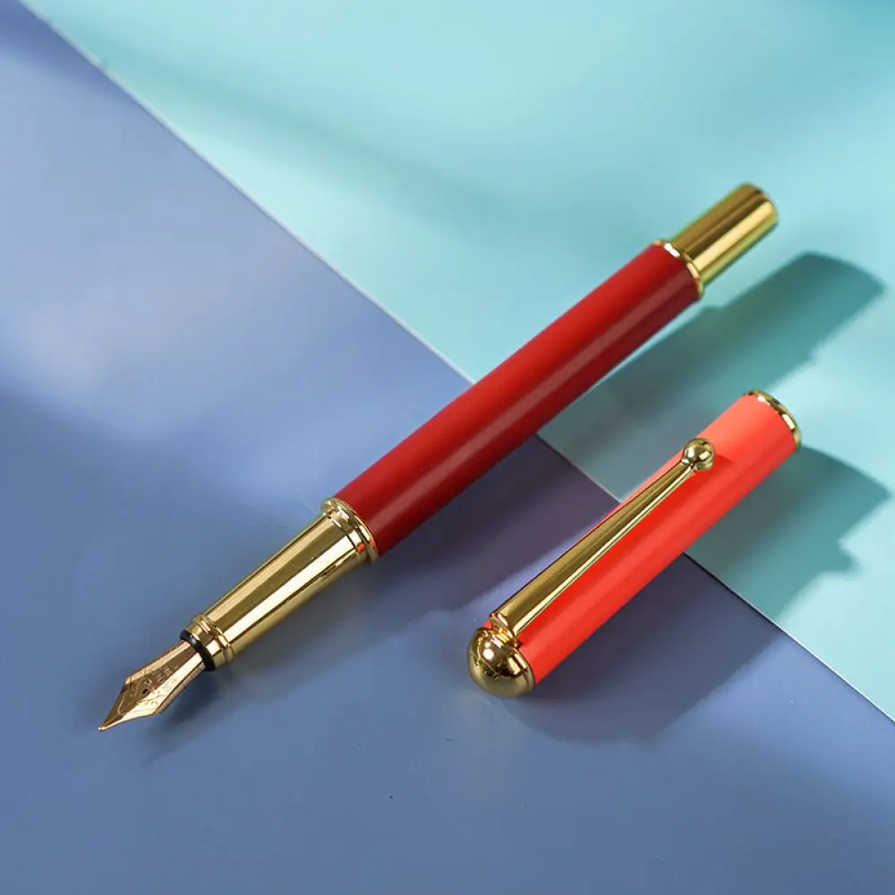 Modern Minimalist Metal Fountain Pen Office School Stationery Smooth Writing Instrument Calligraphy Gift Box Set