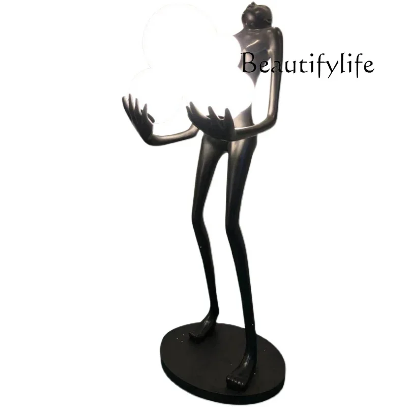 Postmodern humanoid floor lamp art hotel lobby living room gallery large sculpture human body ornament