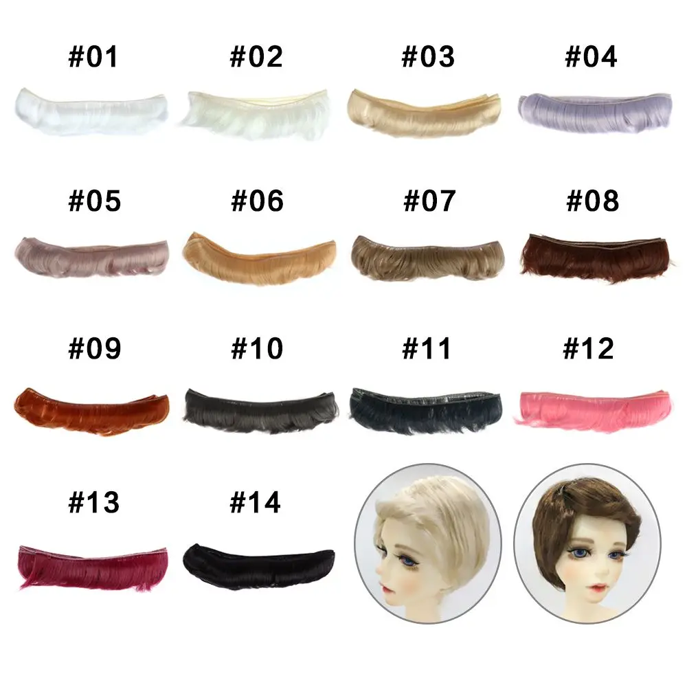 1 Pcs Miniature Wig 5cm Doll Fringe Hair Black Falxen Short Curly Wigs DIY Wigs doll handmade Toy Toupee DIY Doll Accessories