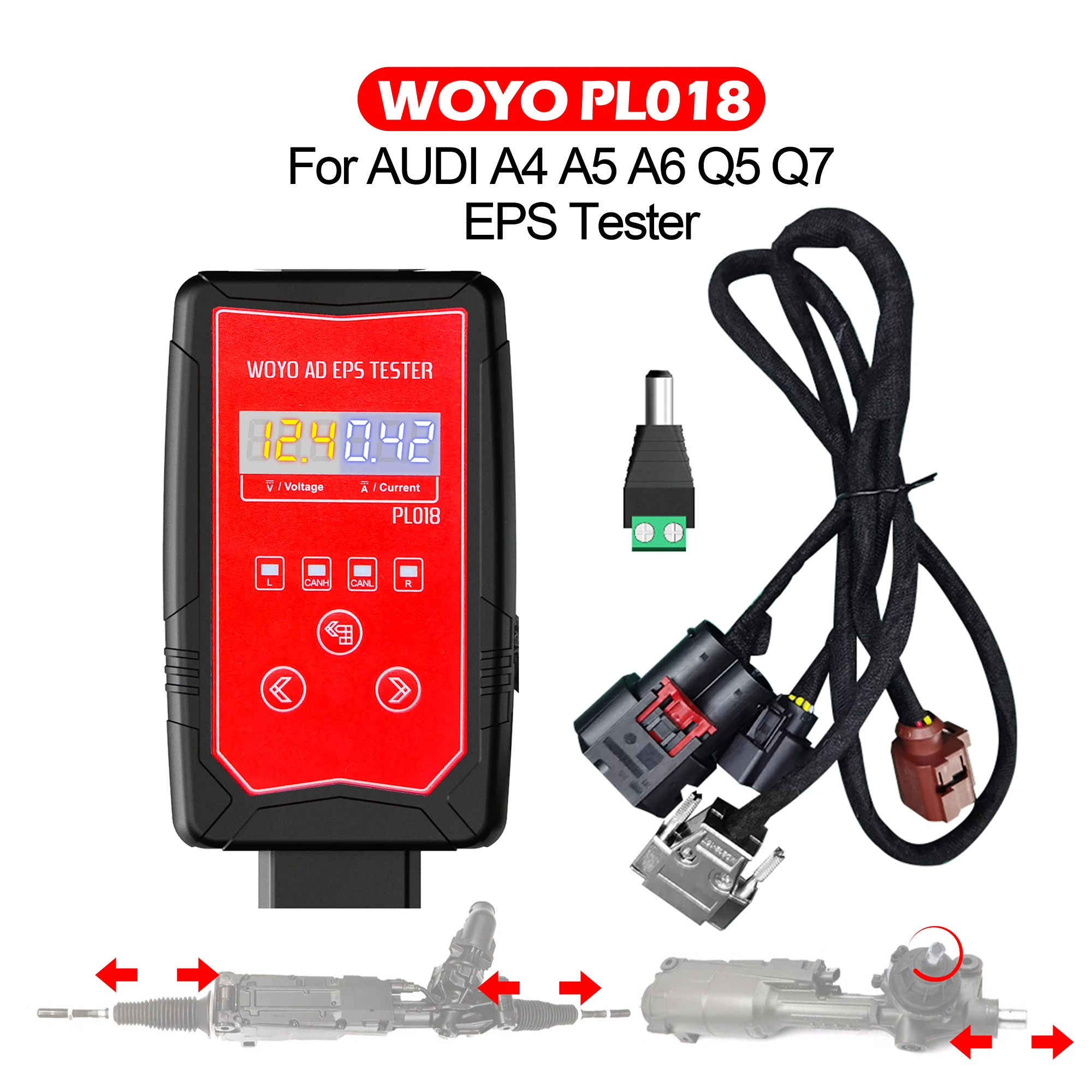 For Audi A4 A5 A6 Q5 Q7 EPS Wheel Steering Motor Tester Automoblie diagnosis tool in workshop, Torque Sensor Simulator