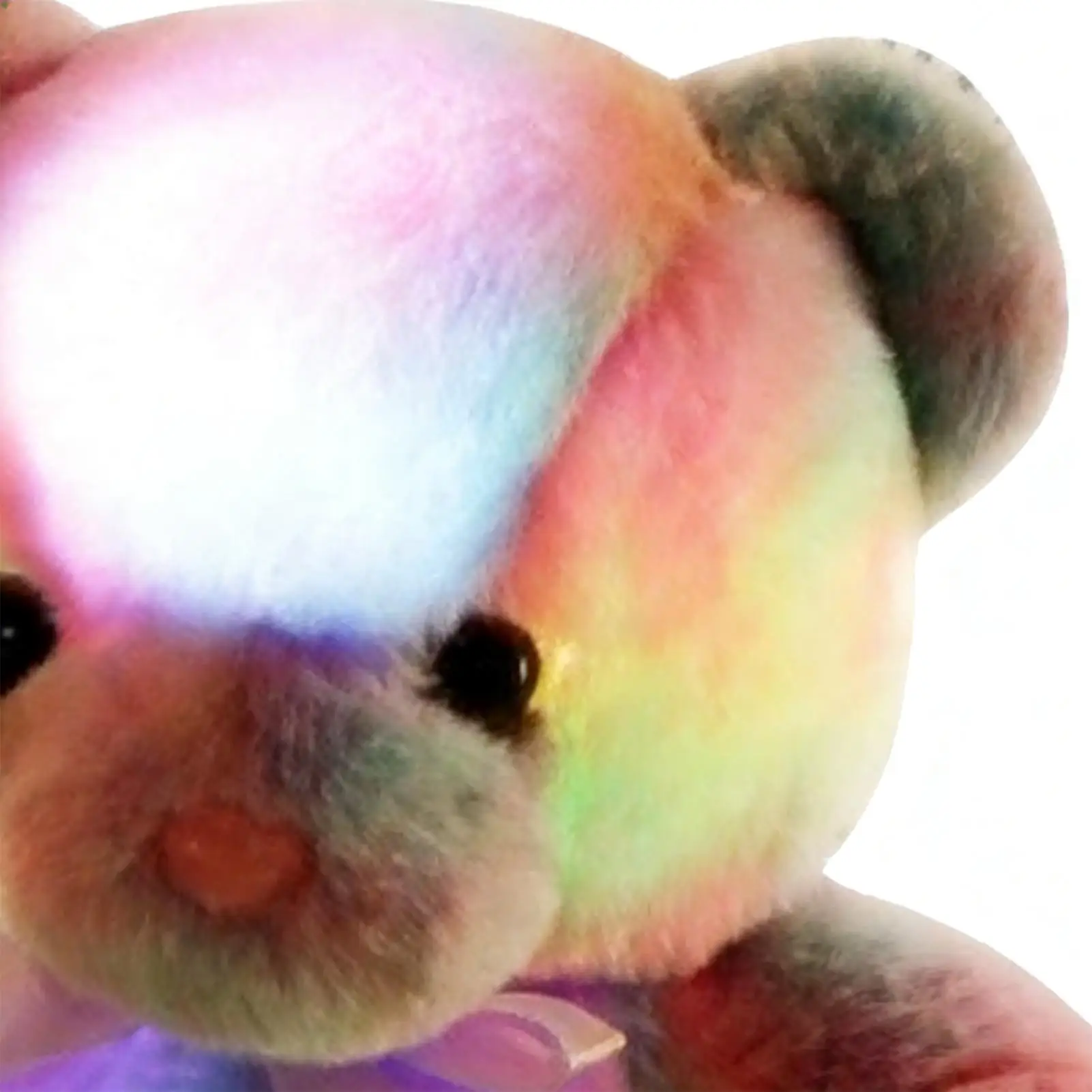 Urso de pelúcia portátil suave brinquedo macio com luzes led arco-íris urso de pelúcia animal de pelúcia para família amigos crianças menino
