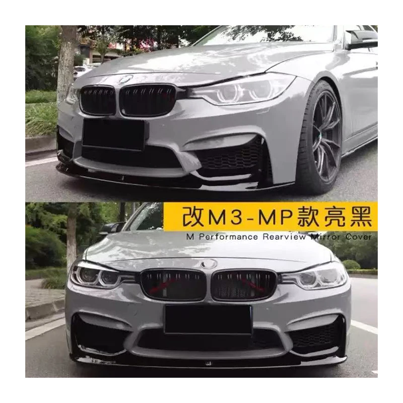 STLF جودة عالية السيارات ألياف الكربون نظرة M3 الوفير الجسم تعديل MP نمط الفاصل الشفة الأمامية ل BMWS 3 سلسلة F30 2012-2019 جديد #6