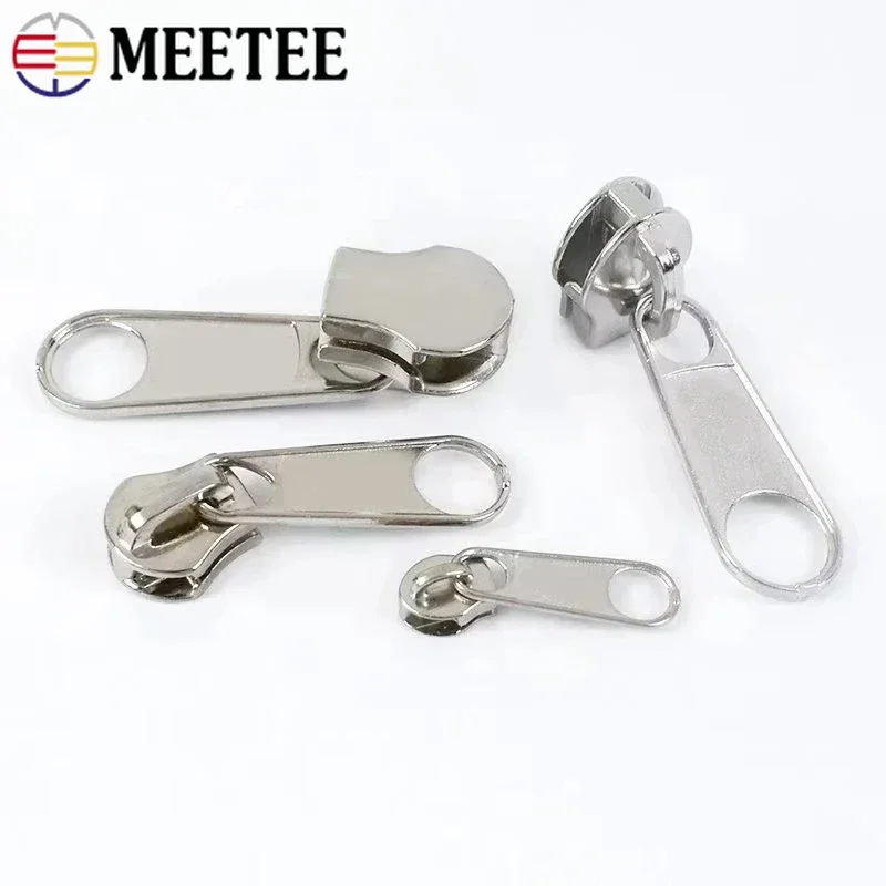 10/20Pcs Meetee 3#5#8#10# Nylon Zipper Slider Single/Double Zippers Puller Closure Zip Head Bag Zips Pull DIY Sewing Accessories