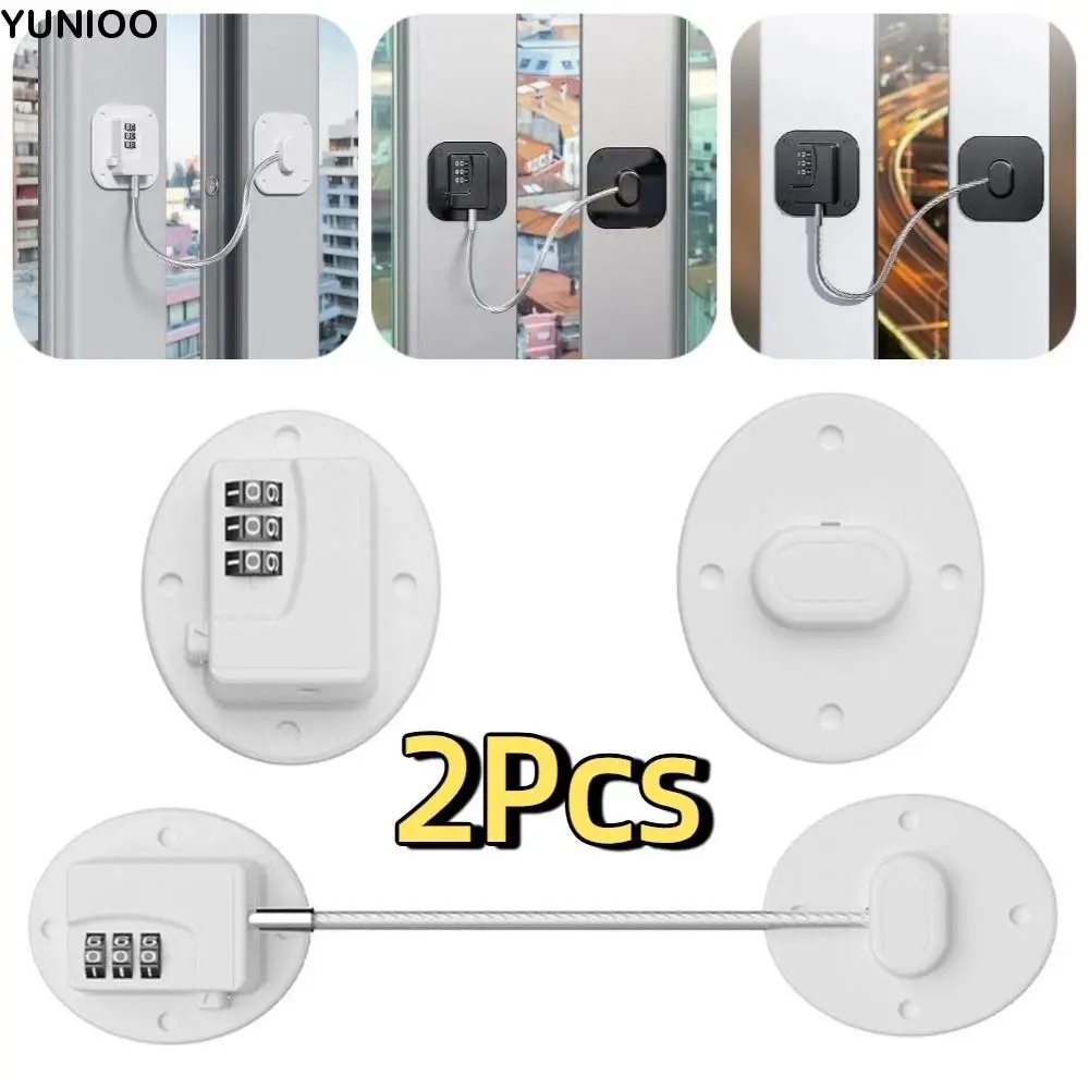 

2Pcs 3-digit Baby Safety Password Lock Anti-Pinch Hand Multi-Functional Kids Protection Locks No Punching with Adhesive