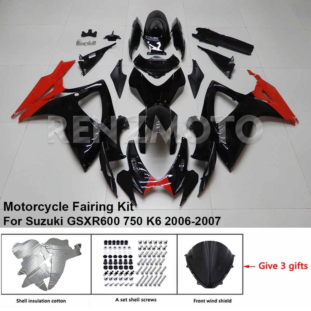 

S0606-113a Motorcycle Fairing Set Body Kit Plastic For Suzuki GSX-R600 R750 2006-2007 K6 K7 Accessories ABS Injection Bodywork