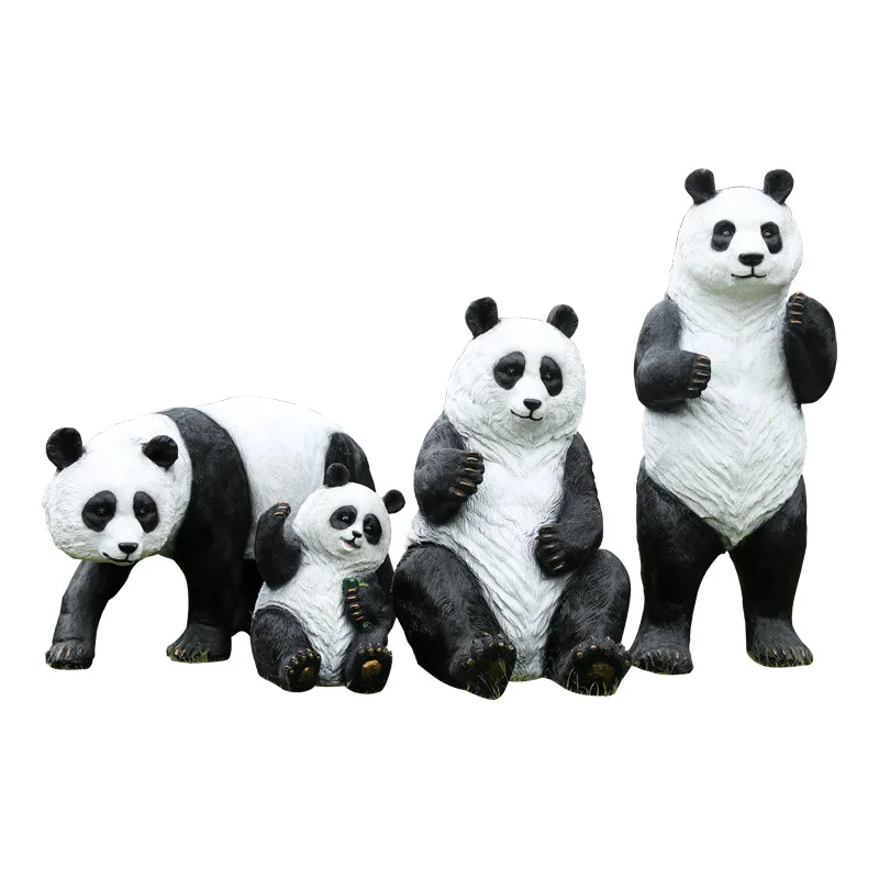 

Simulation panda ornament, outdoor fiberglass animal sculpture garden landscape garden green space courtyard