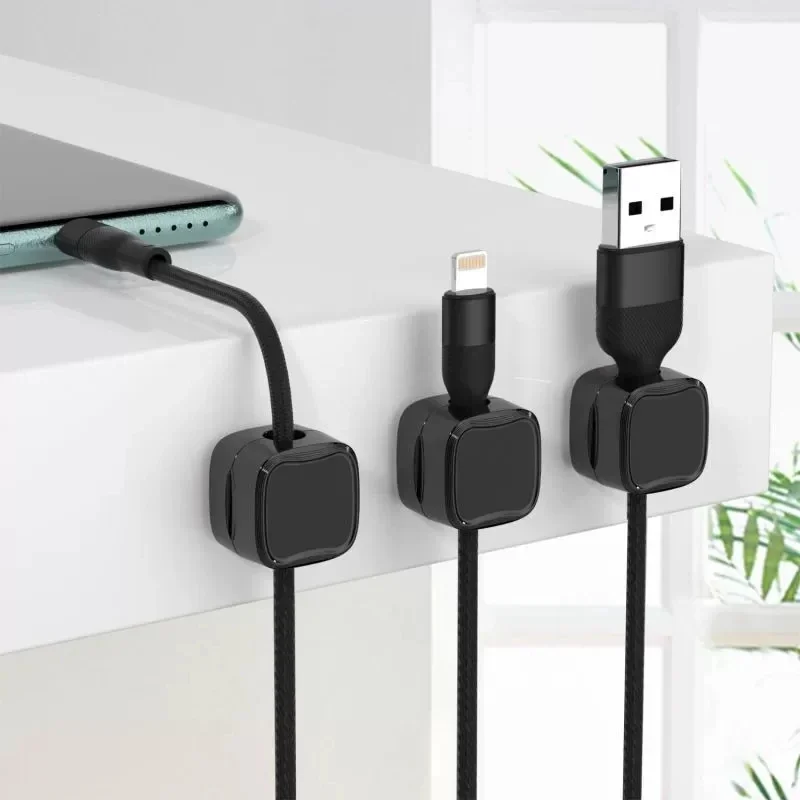 1-12PCS Magnetic Cable Clip Set Magnetic Cable Clips Cable Organiser Adjustable Cord Holder Under Desk Cable Management Holder