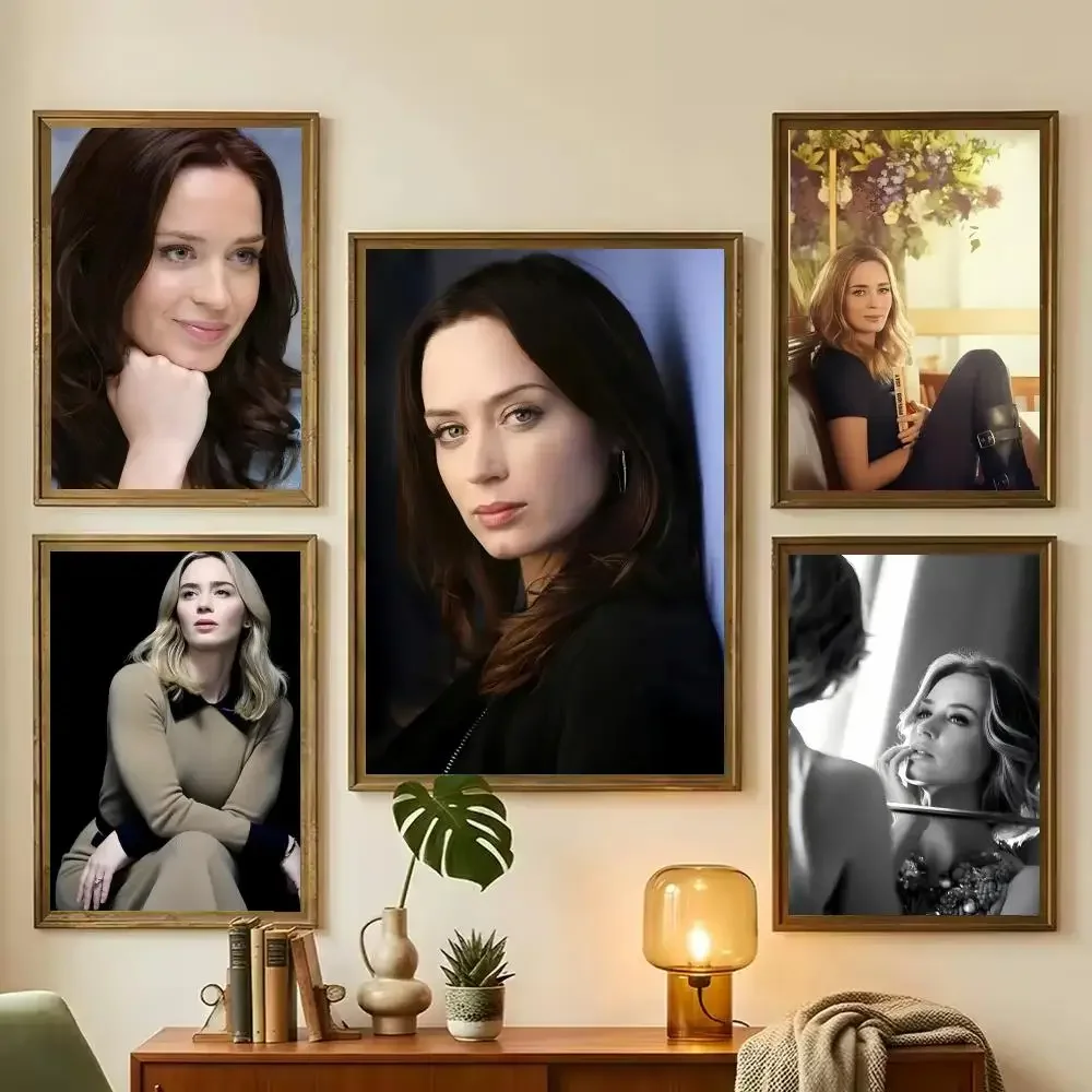 E-Emily Blunt Poster Painting Calligraphy Stylish Wall Art Poster, Bedroom Living Room Home Decor Gift