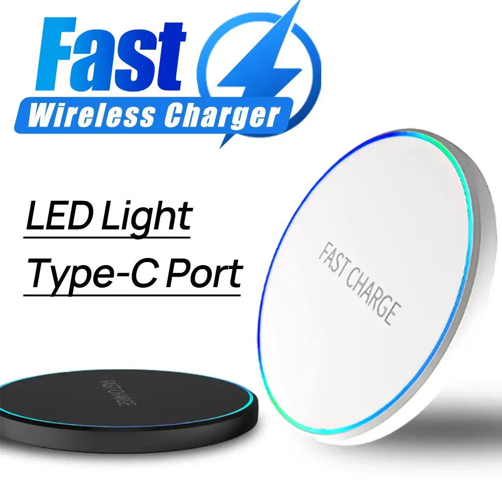 LED-Licht Mini Kabelloses Ladegerät für iPhone 17 16 15 14 13 12 Samsung S25 S24 S23 Xiaomi AirPods 4/3 Pro Schnelle Ladestation