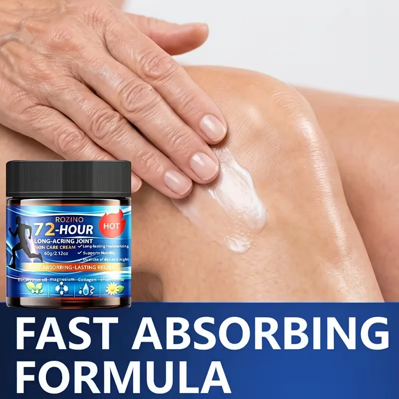 72-Hour Temperature-Sensitive Long-Lasting Joint and Skin Care Cream 60g, Moisturizing Care Ointment, 72-Hour Hydration, Formula Is Refreshing, Non-Greasy, and Absorbs Quickly, Suitable for Neck, Shoulders, Back, Knees, Elbows, and Hands and Feet, Specially Developed for the Elderly, Athletes, and Sedentary Office Workers, Providing Daily Comfort Care for Both Men and Women.