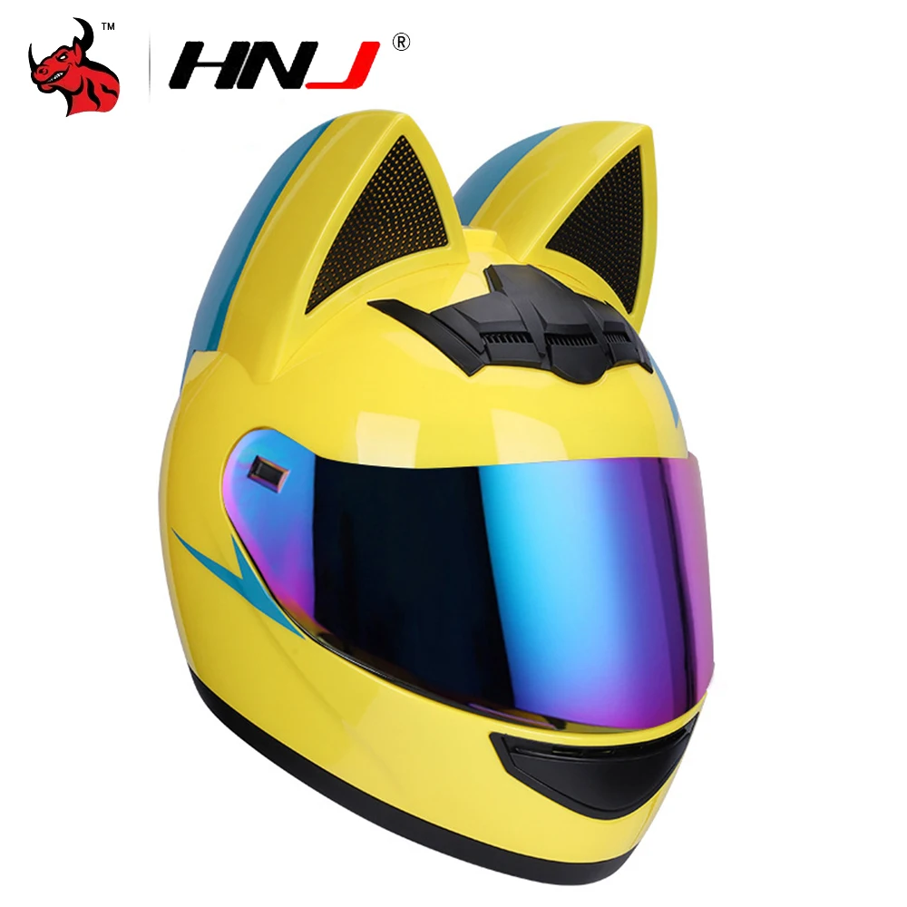 

Motorcycle Helmet Winter Riding Motorcycle Cute Cat Ears Girlfriend Gift DOT Approved Protective And Breathable Full Face