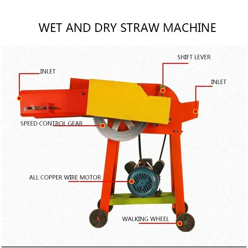 

Household Small Conveyor Belt Type Shredder Corn Stalk 6 Knife Guillotine Grass Shredder Cattle And Sheep Feed Grass Cutter