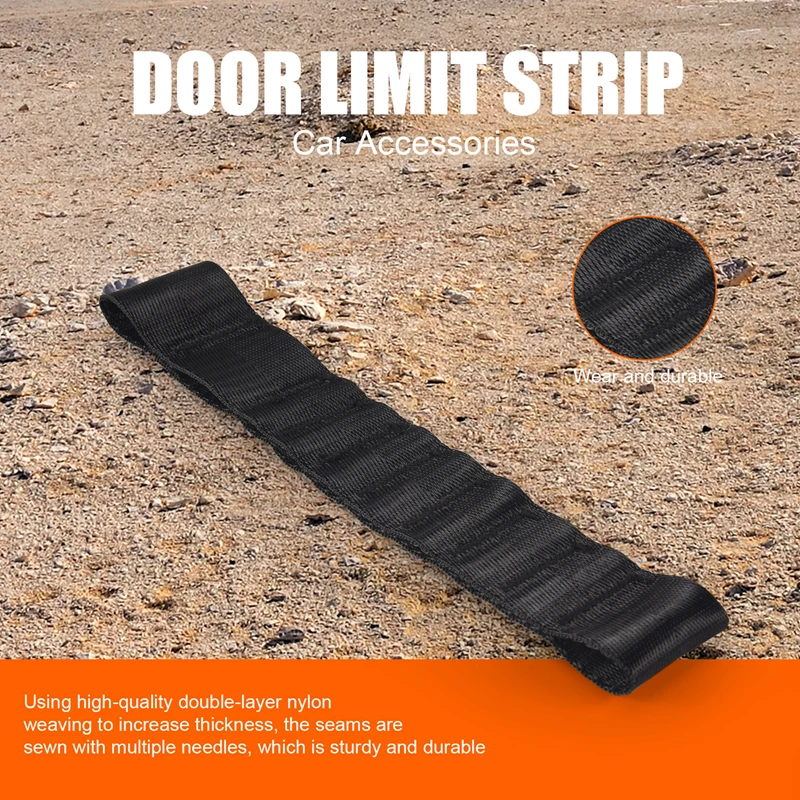 2PCS Door Straps Heavy Duty Strong Adjustable Door Limiting Check Strap Load 1000 Lb For Jeep Wrangler TJ JK JL CJ YJ