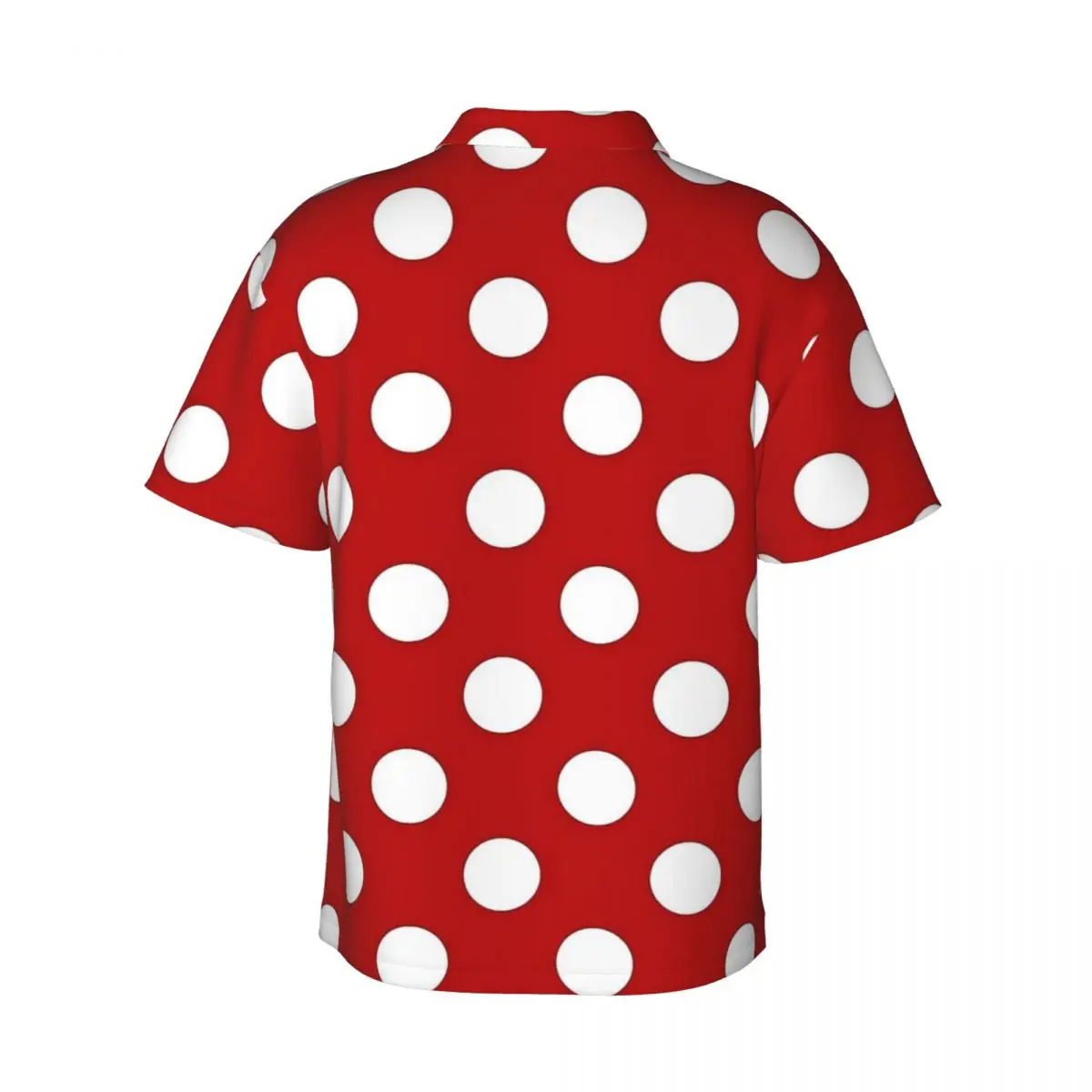 Hawaiian Shirt Vacation Red And White Polka Dots Retro Blouses Vintage Casual Shirts Man Short Sleeves Streetwear Clothing