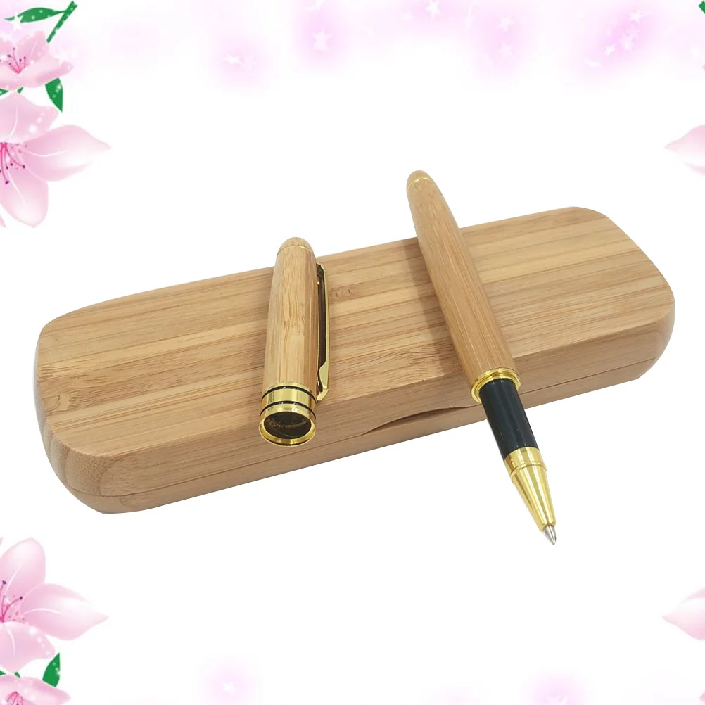

Bamboo Ballpoint Pen Set Gift Box Smooth Writing For Office School Stationery Signature Graduation Anniversary Gift