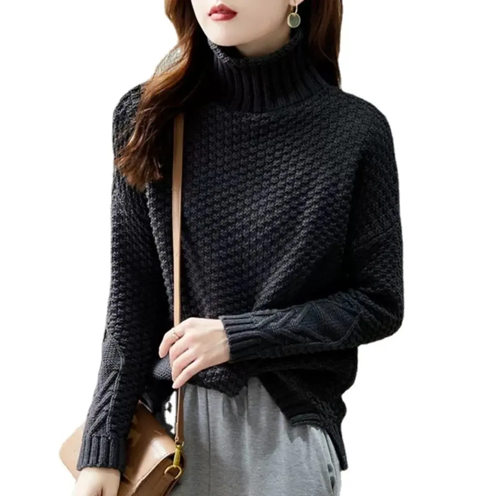 

Ladies Turtleneck Sweater Thick Fashion Inner Base Shirt Autumn Winter Style for Women