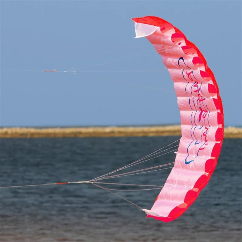 Parafoil Kite High Quality Dual Line Stunt Parafoil Parachute Professional Large 1.4m for Beach Outdoor Fun for Adults Children