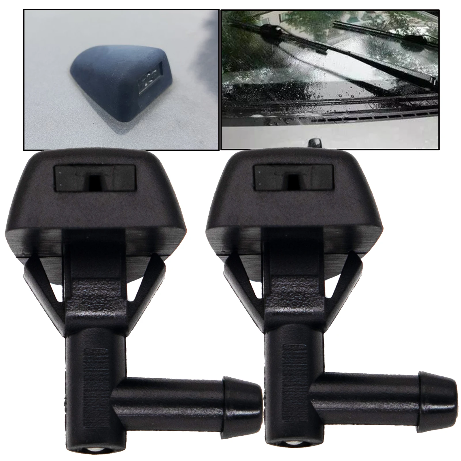 

2Pcs Windshield Wiper Jet Washer Nozzle Windscreen Washer Wipers Parts Vehicle Fan Shaped Water Spray For Volvo S60 V70 XC70