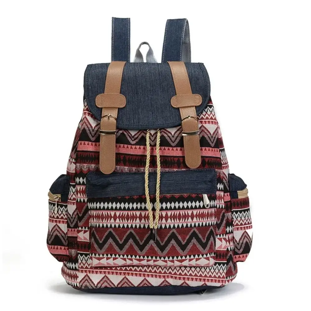 Trendy Canvas Backpack High-capacity Ventilate Shoulder Bag Denim Mochilas