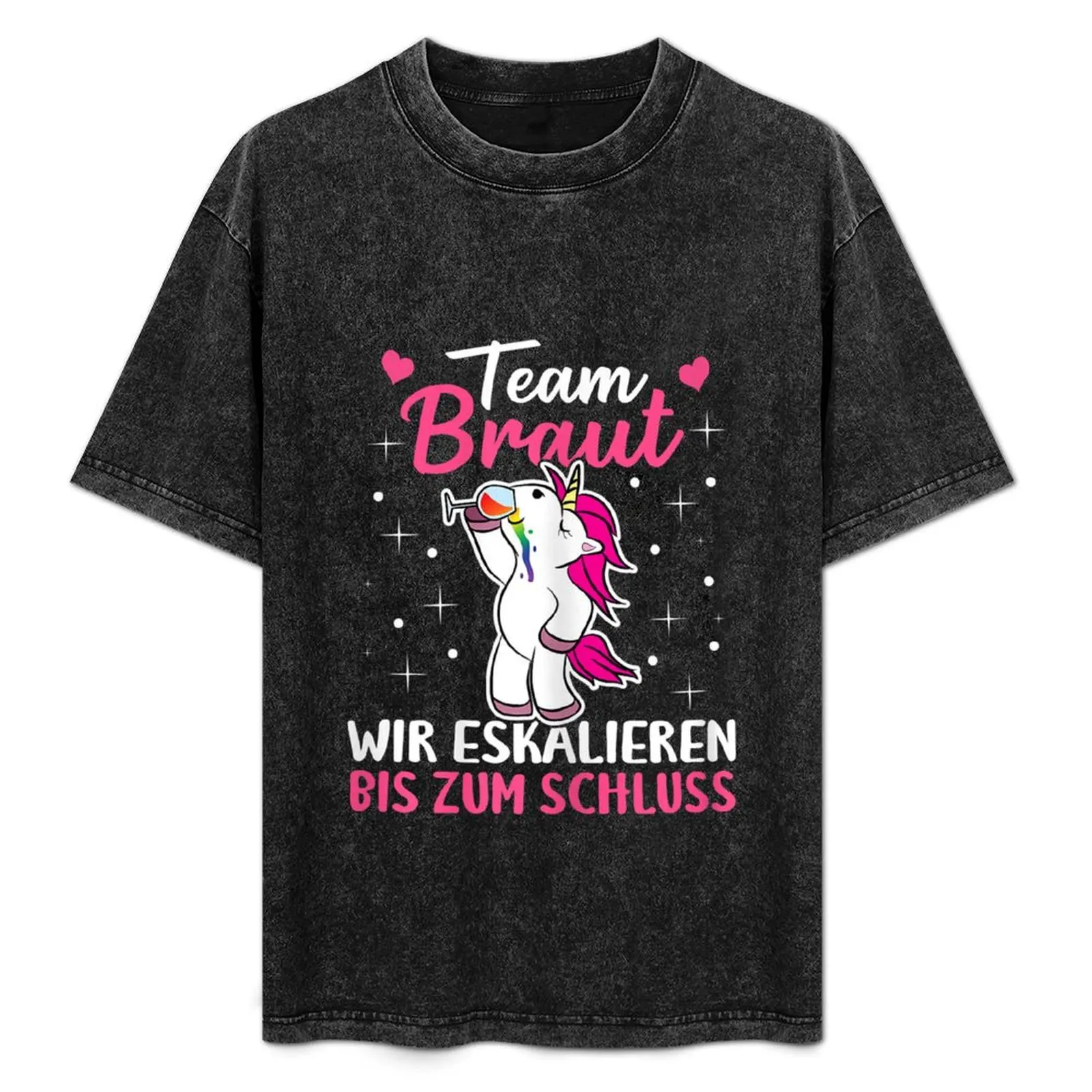 

Damen Team Braut JGA Einhorn Hochzeit Junggesellenabschied Bride T-Shirt Plus Size Solid Color T-Shirt