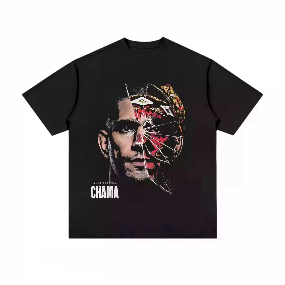 

Alex Pereira UFC графическая футболка мужская негабаритная Y2K Harajuku хлопковая уличная одежда городская винтажная свободная посадка повседневный топ