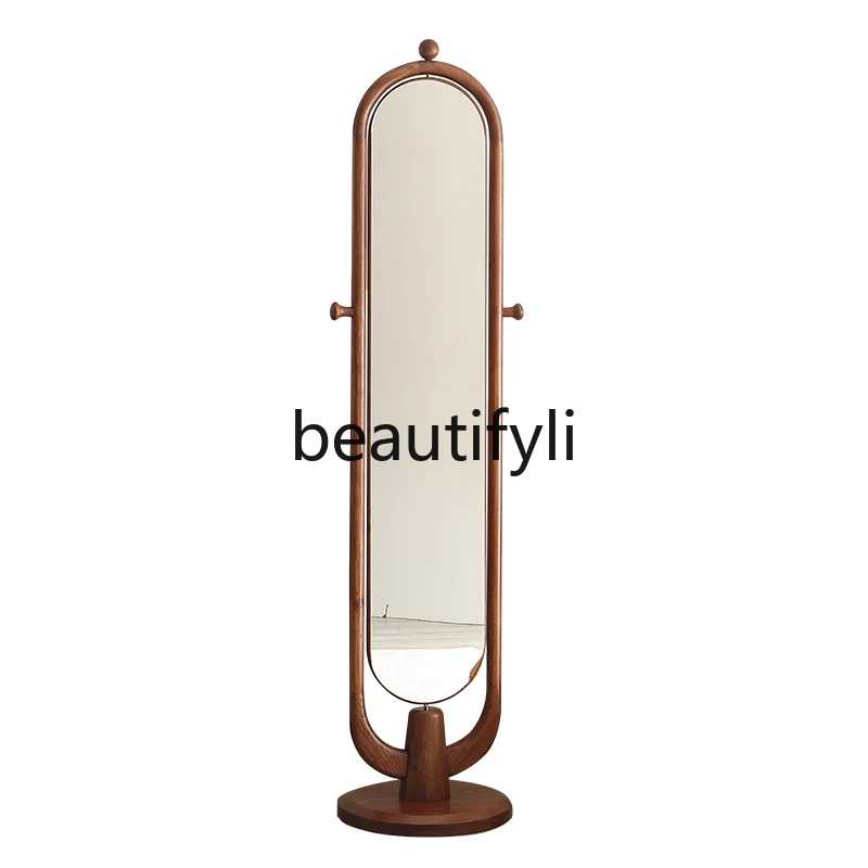 

All solid wood rotating full-length mirror hanging hanger integrated bedroom home light luxury fitting mirror