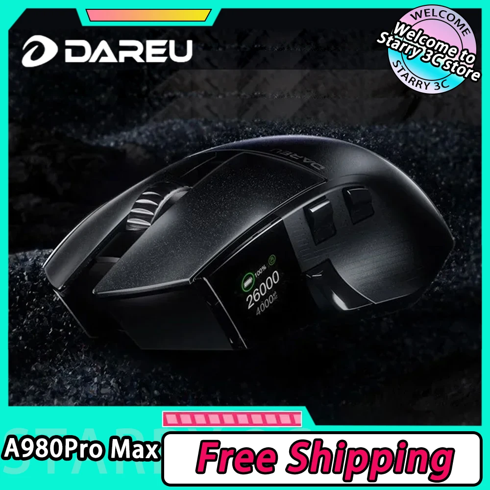 Imagem -01 - Max Mouse sem Fio Tri Mode Paw3950 Sensor Baixa Latência Nearlink Gaming Mouse Liga de Magnésio pc Gamer Acessórios Dareu-a980pro max mouse sem fio tri mode paw3950 sensor baixa latencia nearlink gaming mouse liga de magnesio pc gamer acessorios dareu a980pro 01