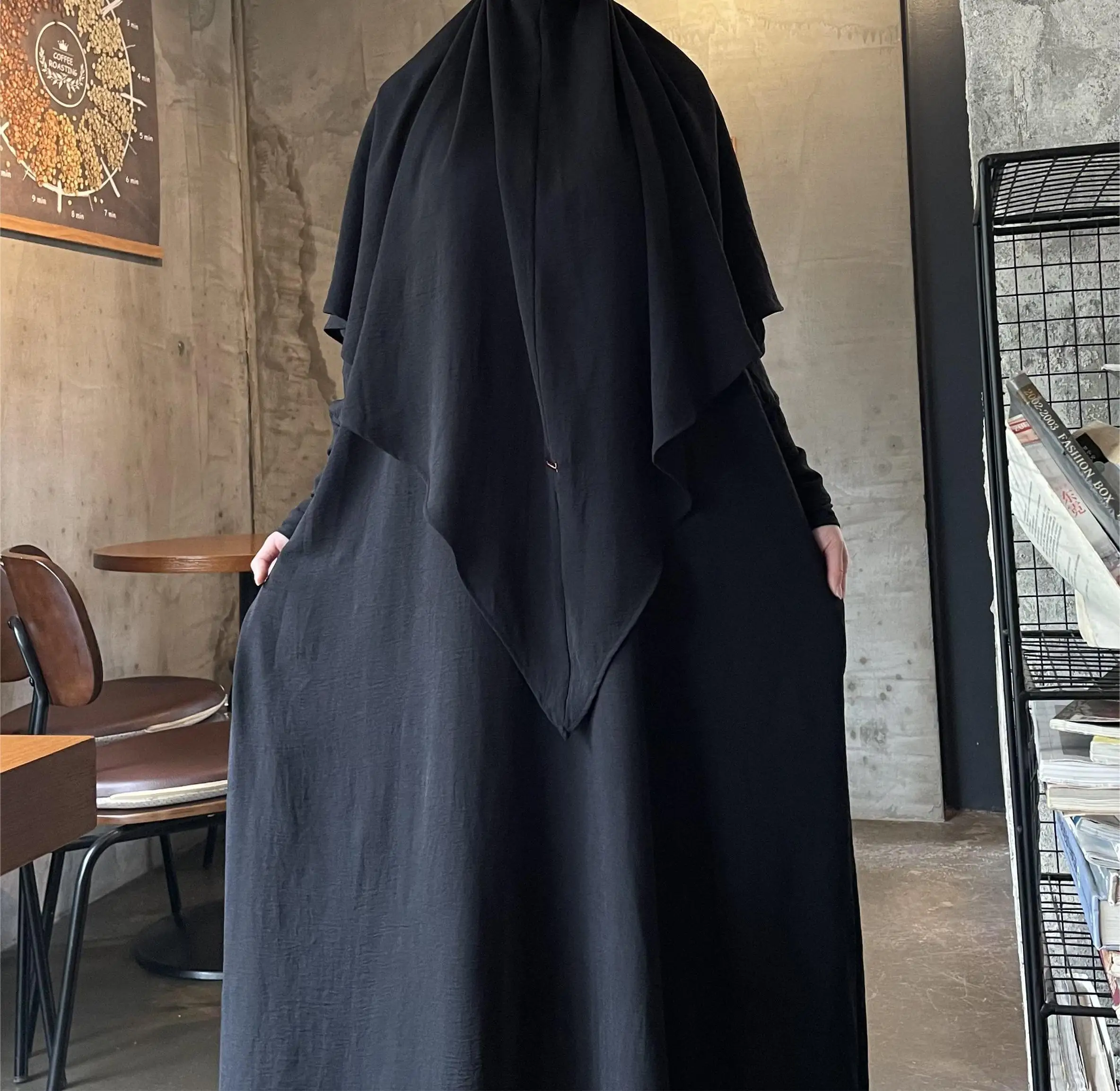 Eid ramadan abaya khimar conjunto muçulmano feminino oração vestuário hijab vestido cachecol islam roupas dubai turco robe jalabiya djellaba