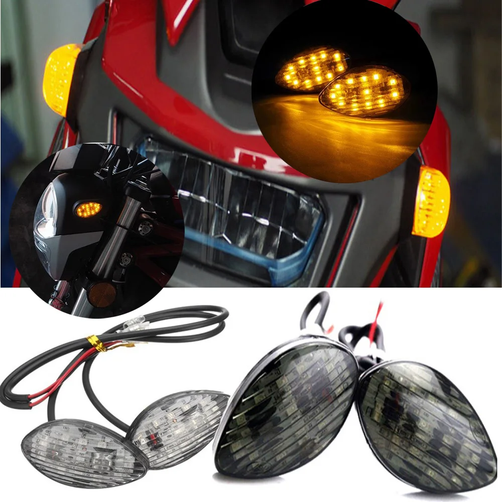 4pcs Motorcycle Side LED Lights, Small Monster Turn Signal Lights, MSX125 Large Displacement LED Lighting Decoration