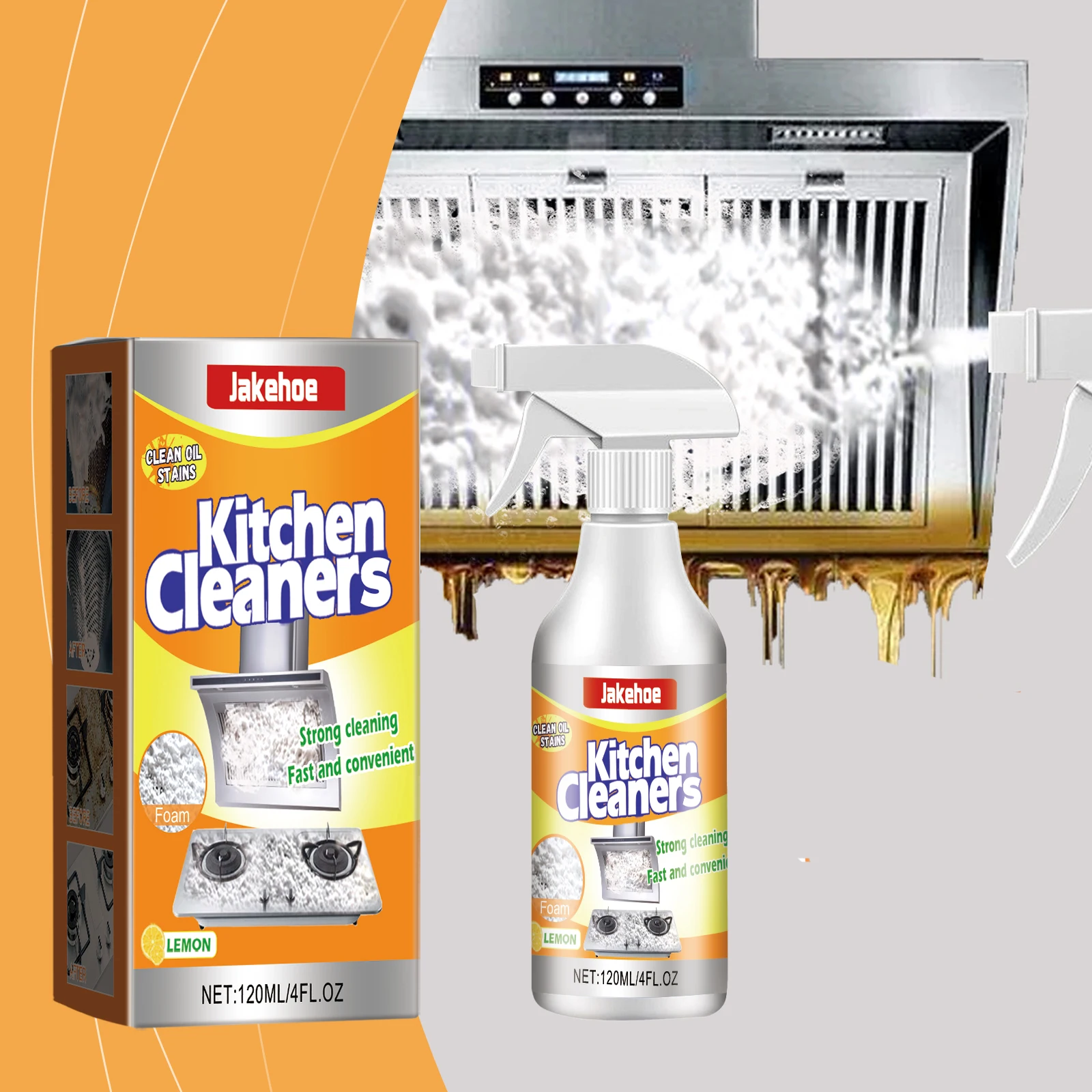Kitchen Foam Cleaner Powerful Dissolving and Removing Stubborn Oil Stains Cleaning Cooking Utensils Multi-purpose Cleaning Spray