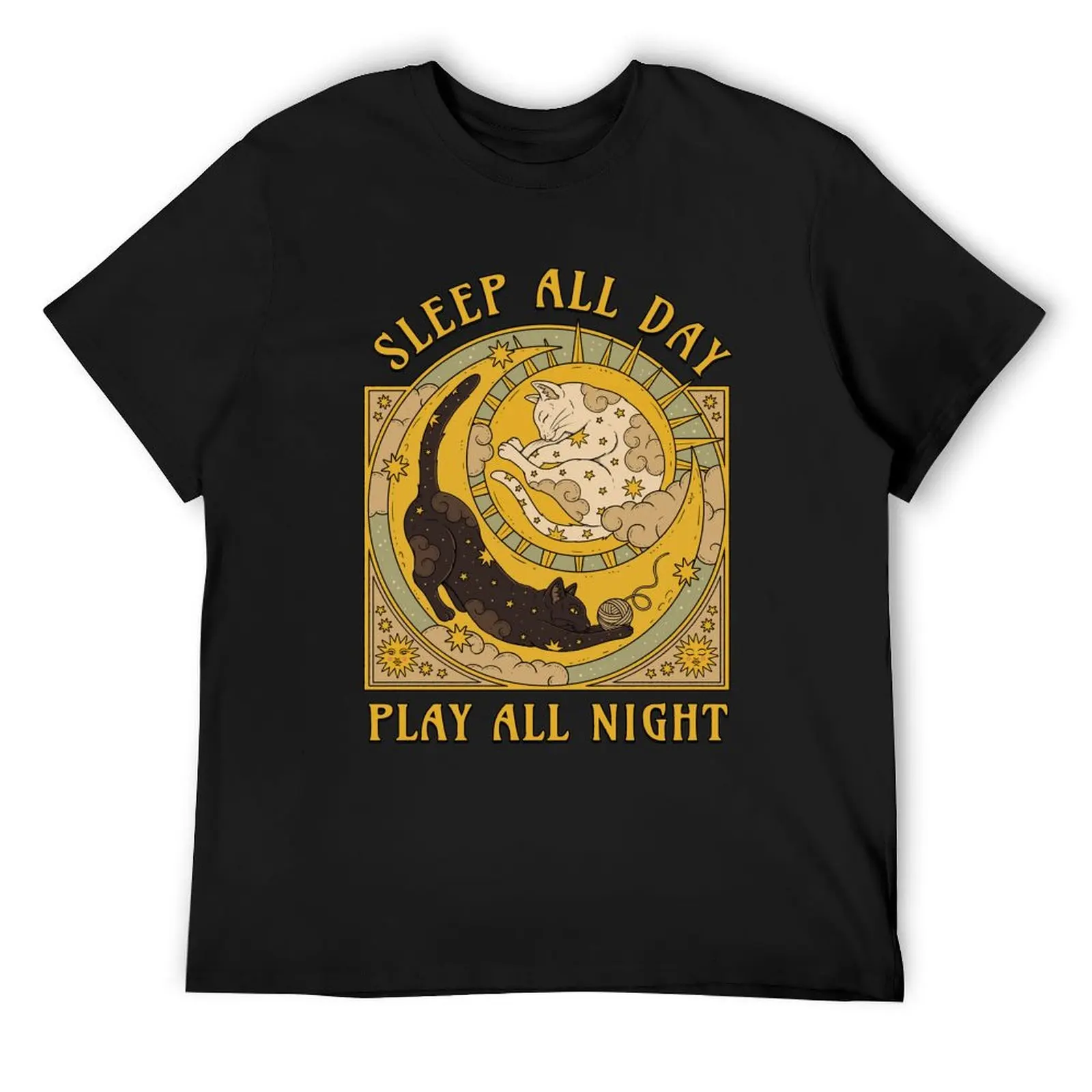 Sleep all Day, Play all Night T-Shirt animal prinfor boys vintage cute tops man t shirt mens t shirts