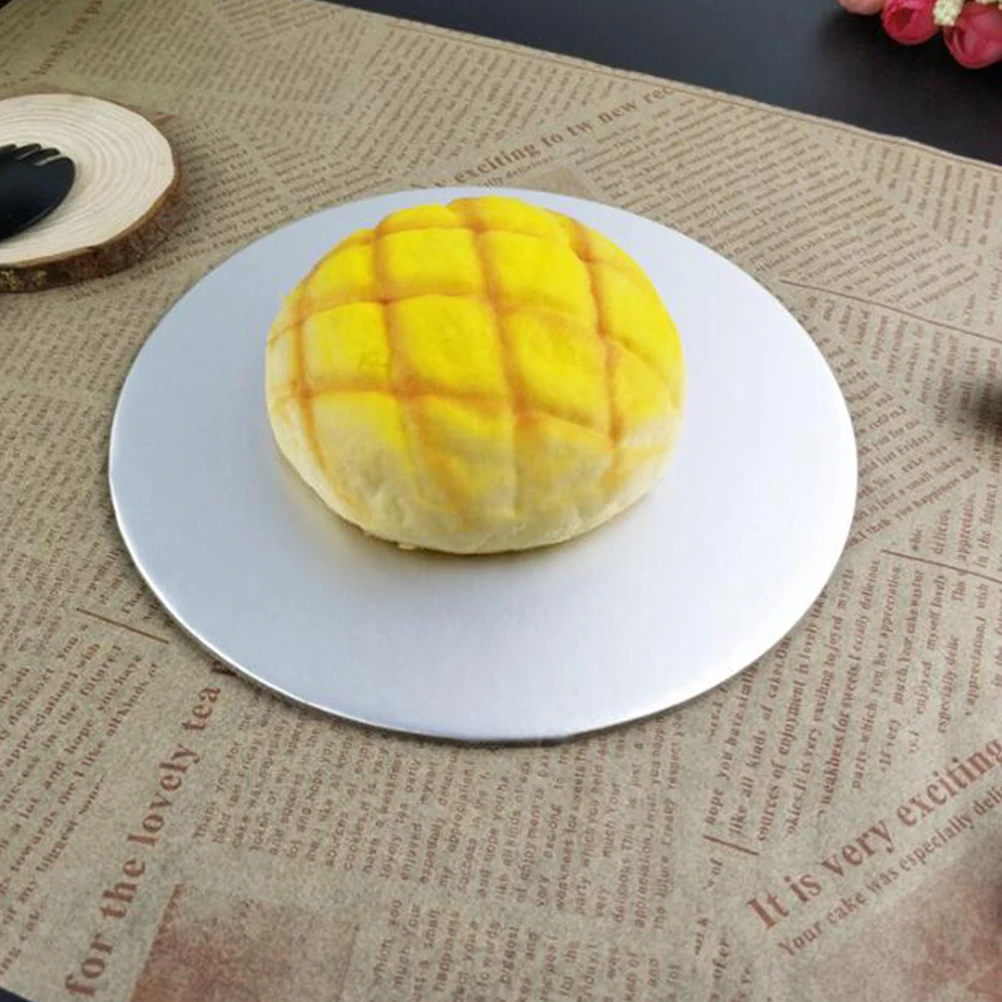 

8Pcs Cake Boards Round Cake Circles Tray Silver Premium Paper Board Reusable for Wedding Birthday Dessert Display Base
