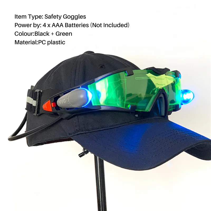 

A32R-Night Vision Goggles Adjustable Kids LED Night Goggles For Racing Bicycling Hunting To Protect Eyes Children Gift