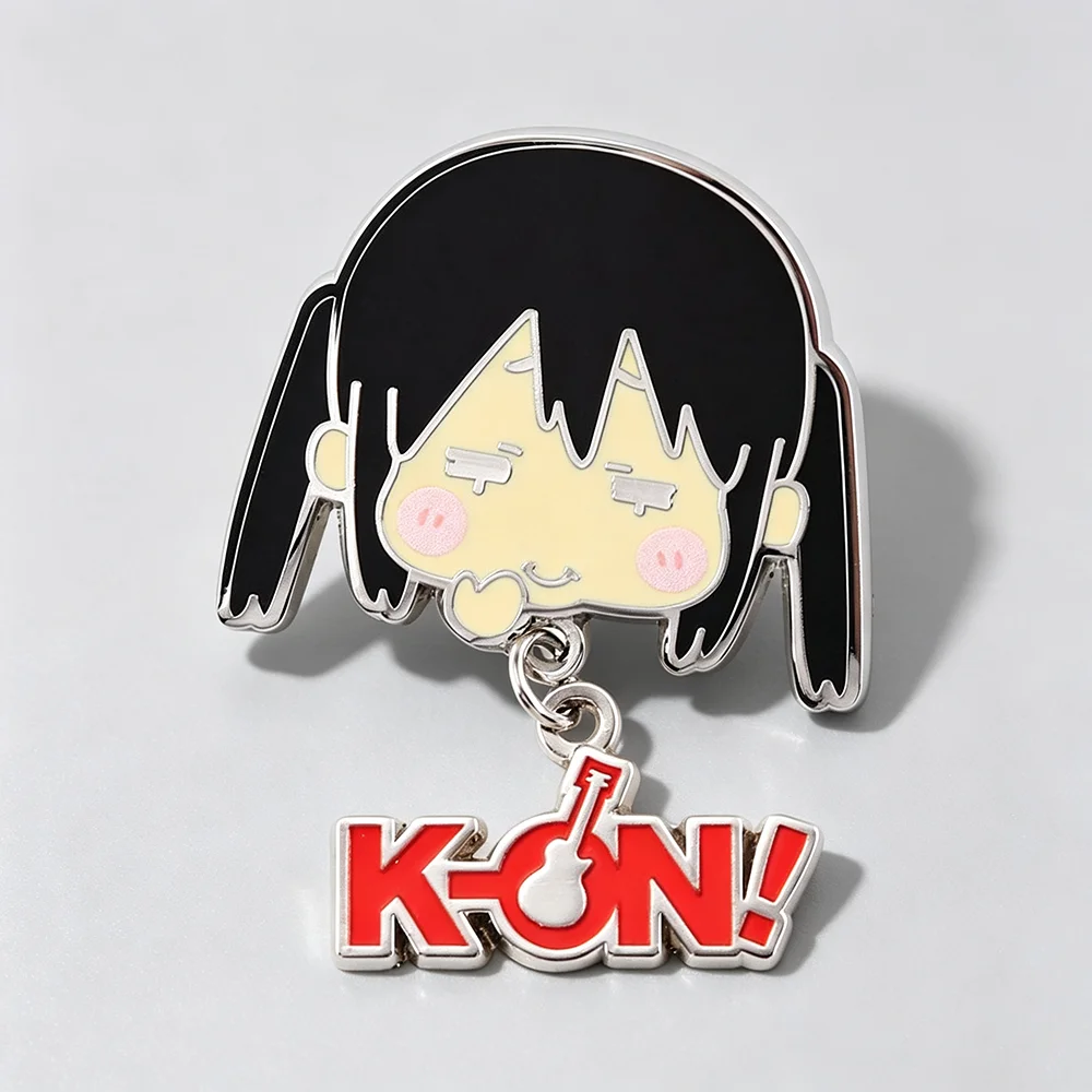 Anime K-ON Nakano Azusa Character Enamel Pin Cute Cartoon Twin-Tailed Girl Brooch Fashion Accessory Fan Merchandise Collectible