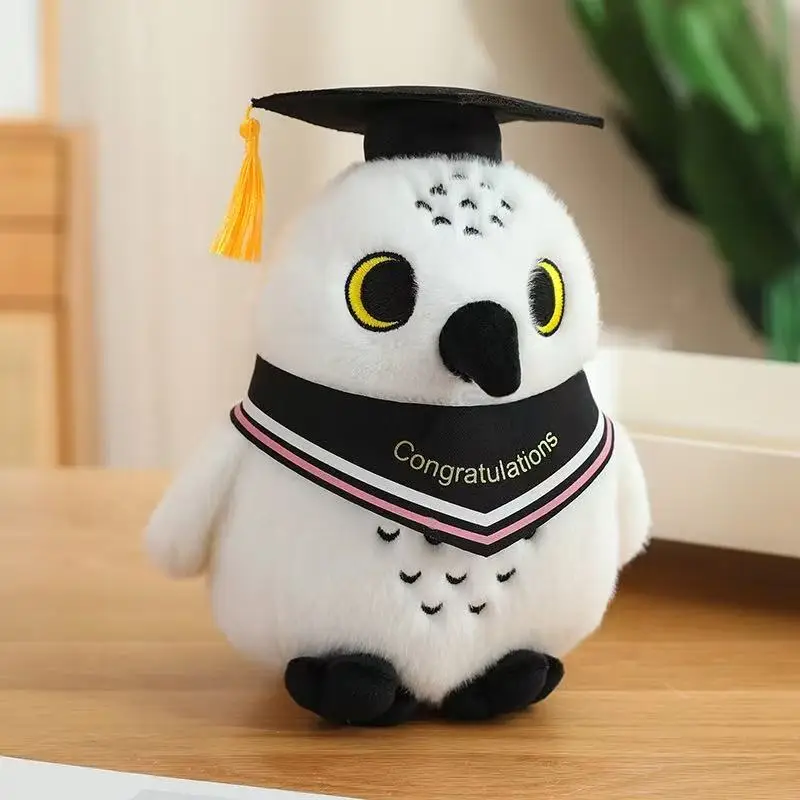 22cm 시뮬레이션 새 올빼미 의사 인형 봉제 장난감 만화 애니메이션 귀여운 베개 어린이를위한 생일 선물로 적합 재미있는 인형