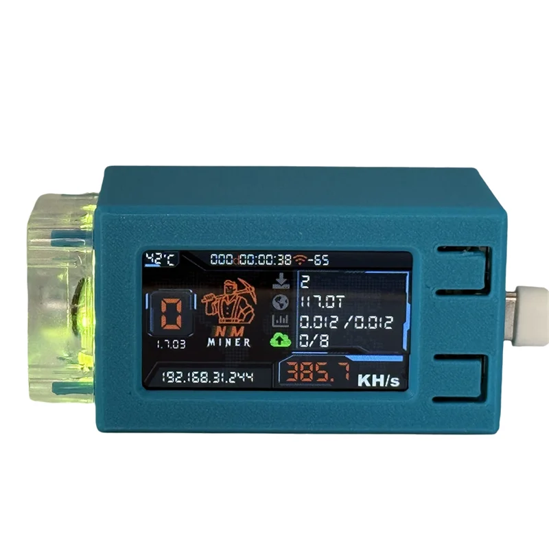 BTC Miner Nerd Miner Nerdminer V2 Pro Max 390KH/S Nmminer Solo Lottery Miner Bitcoin Crypto Miner مع مروحة تبريد RGB