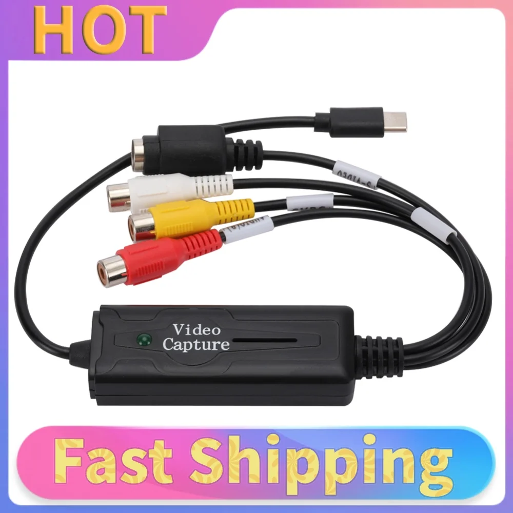 USB 3.1 Audio Video Capture Card Adapter DVD/VCD/MP4 Type-C Easy Cap Video Audio Converter 1 Channel for Capture Video