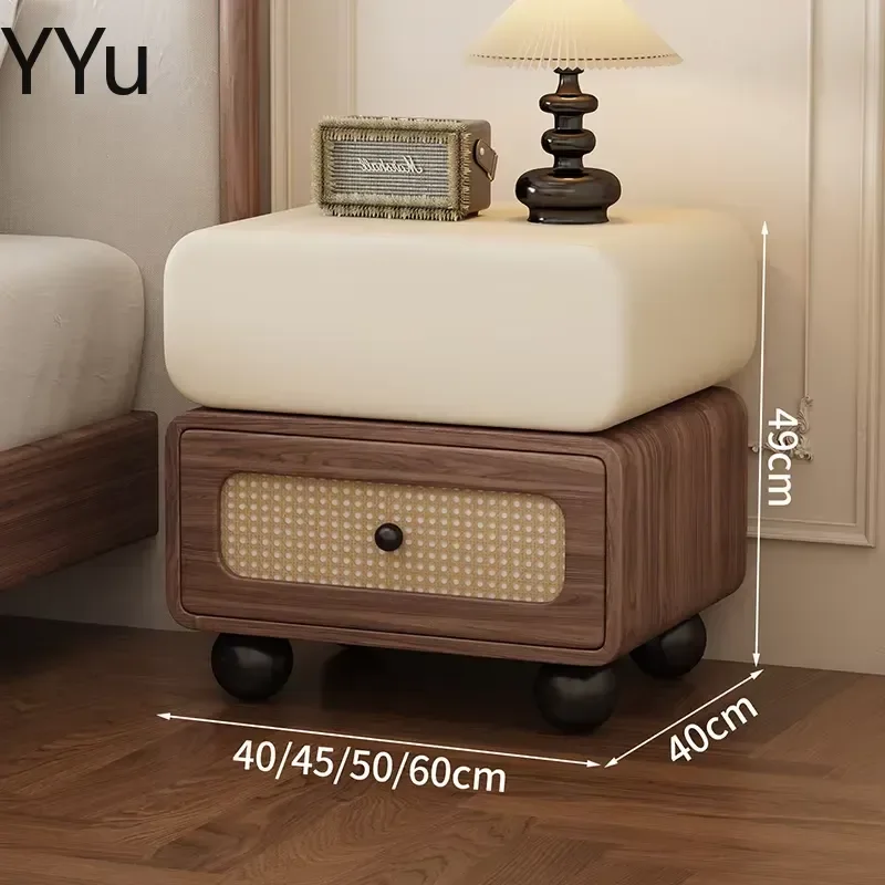 for Nordic Modern Hidden Drawer Bedside Table Aesthetic Creative Nightstand Bedroom Furniture Mesa Auxiliar de Cama Storage