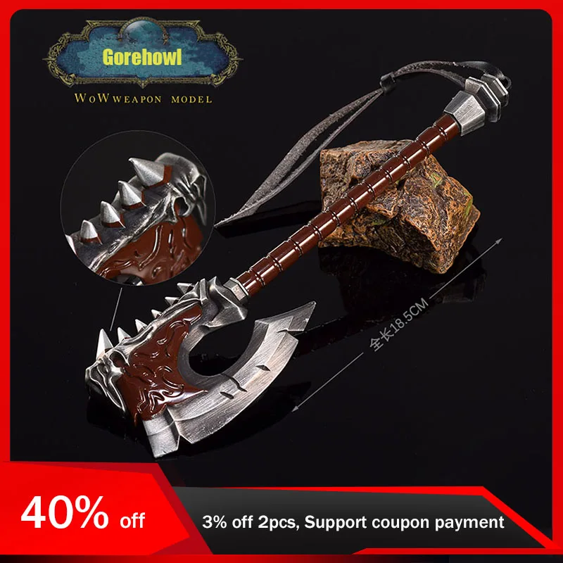 

18.5cm World of Warcraft Weapon Model Gorehowl Axe Cosplay All Meta Toy Sword Collectibles Ornament Craft Gifts for Boys