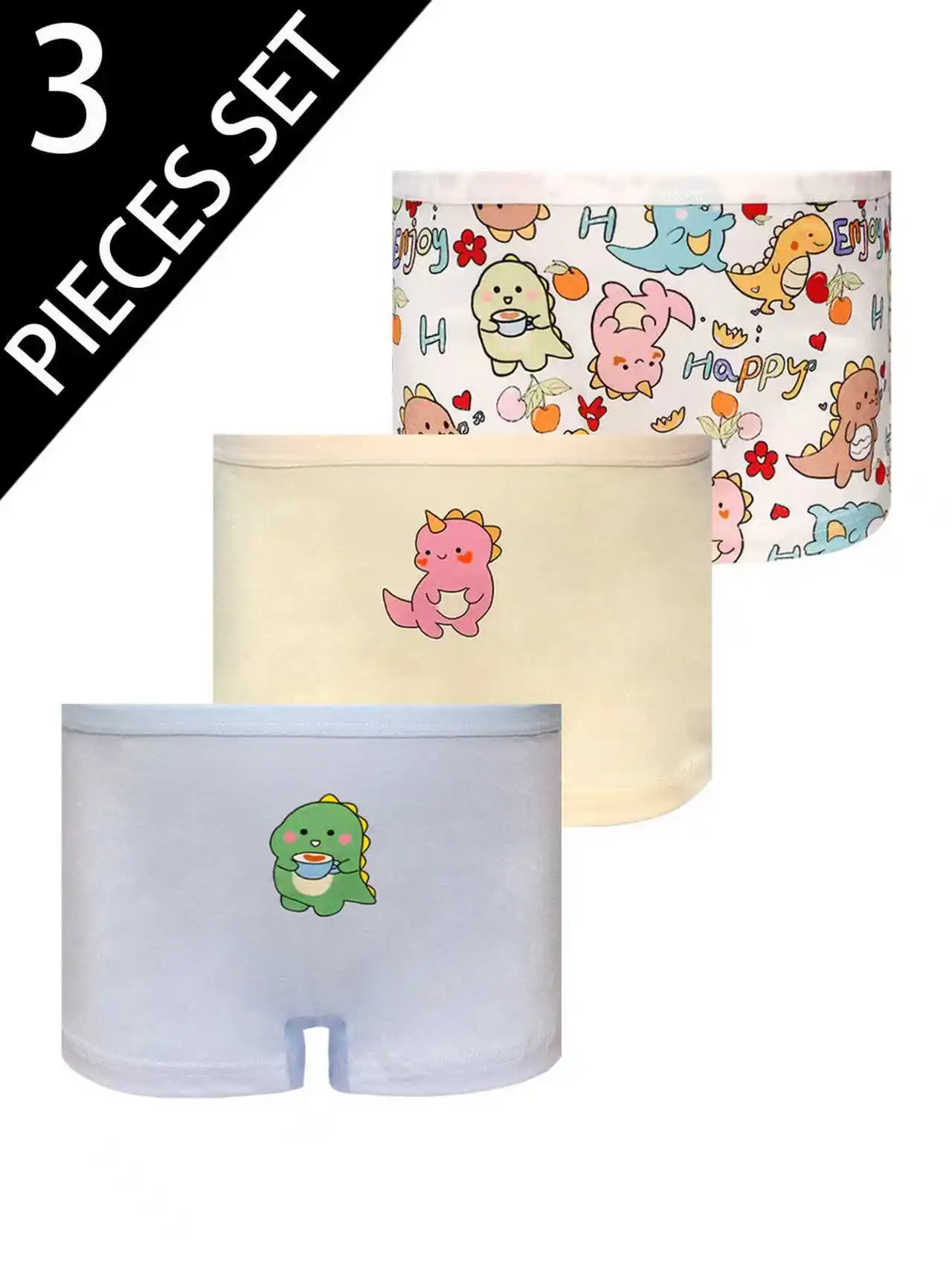 3-Pack Comfortable Breathable Dinosaur Pattern Boxer Briefs for Boys 8-12 Years Old Autumn Winter New Style Boys' Briefs
