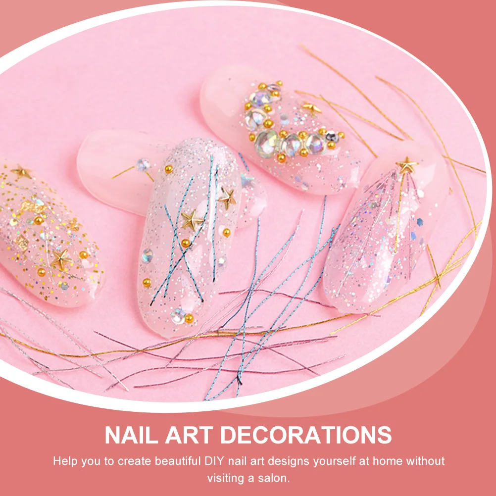 

16 Boxes Gold Thread Nail Color Threads Supplies Decor Metal Wires Manicure Ornaments Accessories Jewelry