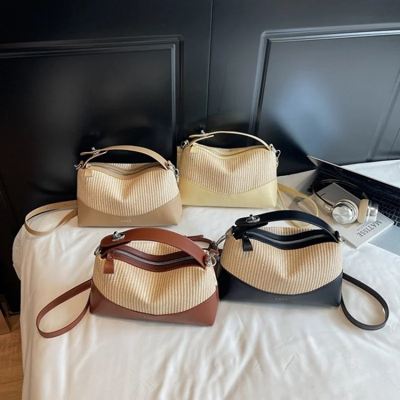 

Модная кожаная женская сумка, роскошная брендовая элегантная классическая винтажная пригородная сумка с изысканными деталями ​