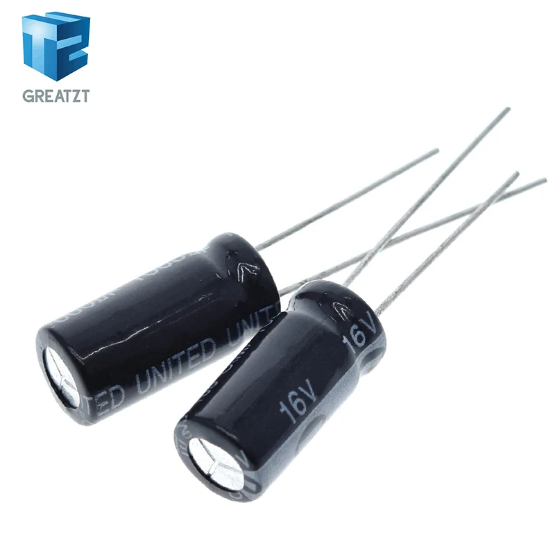 

GREATZT 100pcs 1000 uF 16 V 8*16 DIP aluminum Electrolytic capacitor 1000uF 16V 16V 1000uF 16 V 1000 uF ic ...