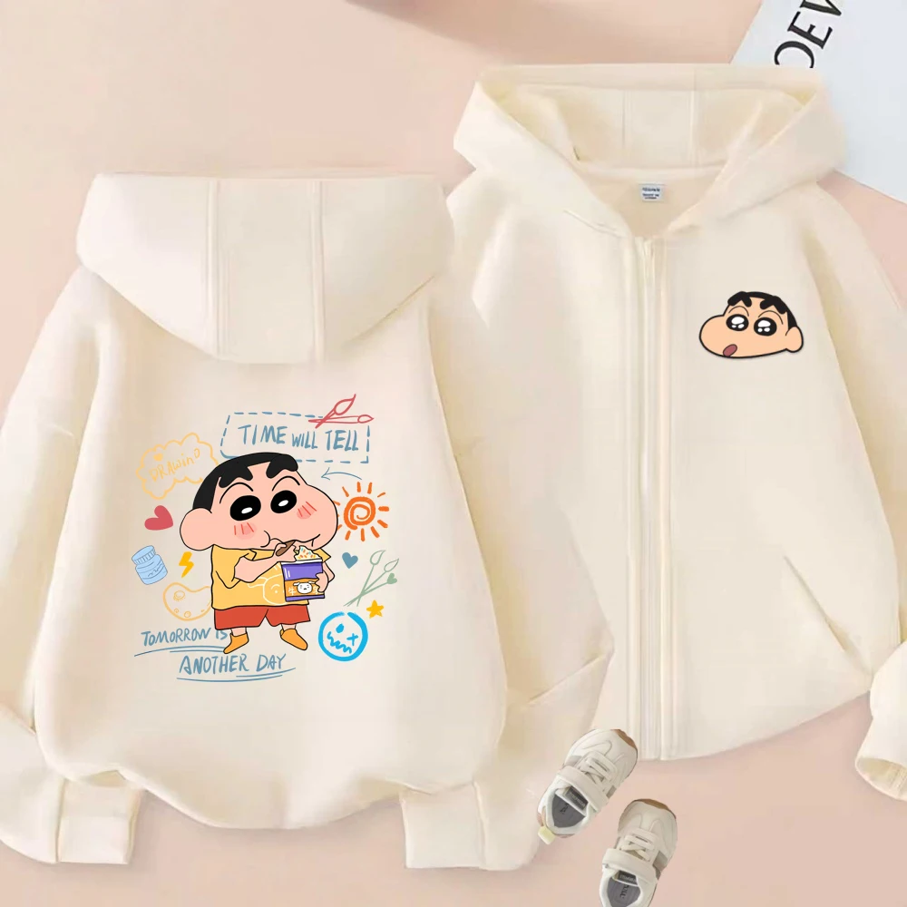 

Crayon Shin-chan Kids Outerwear Spring Autumn Soft Cartoon Jacket Boys Girls Casual Coat