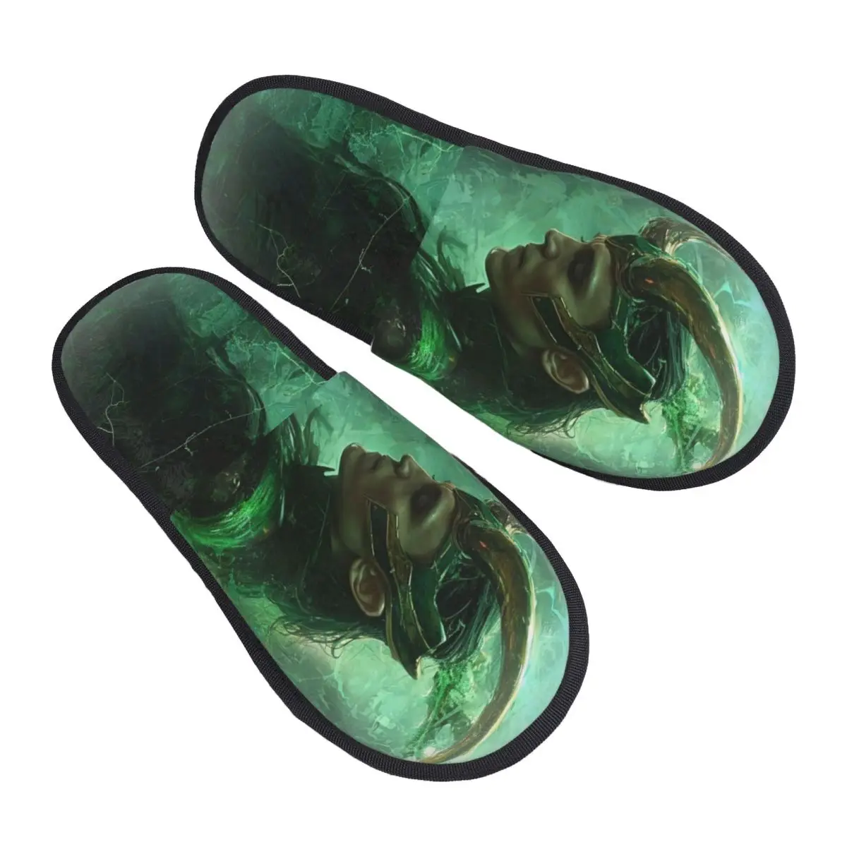 

Изготовленные на заказ тапочки из пены с эффектом памяти Loki Movie, женские мягкие теплые домашние тапочки