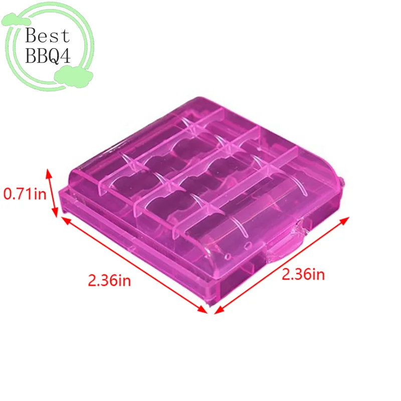 (BBQ4)Multicolour PP Plastic Battery Holder Case  Hard Plastic Storage Box Cover For 14500 Battery Organizer Container 5 Colo