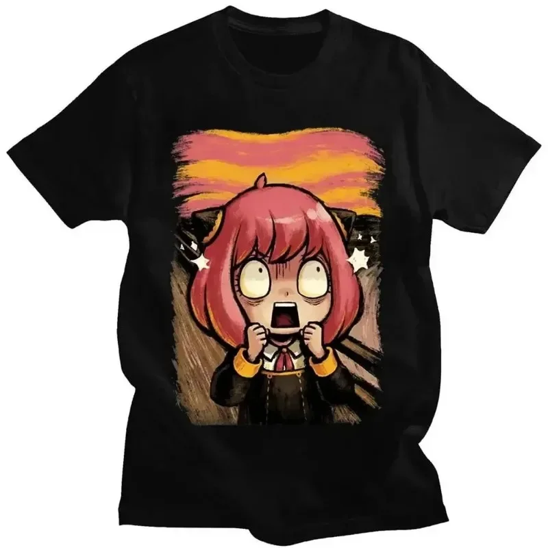 Japanese Anime Spy X Family Anya Forger Graphic Unisex Women's Printed Cotton T-Shirt Summer Harajuku Retro Aesthetic T-shirt