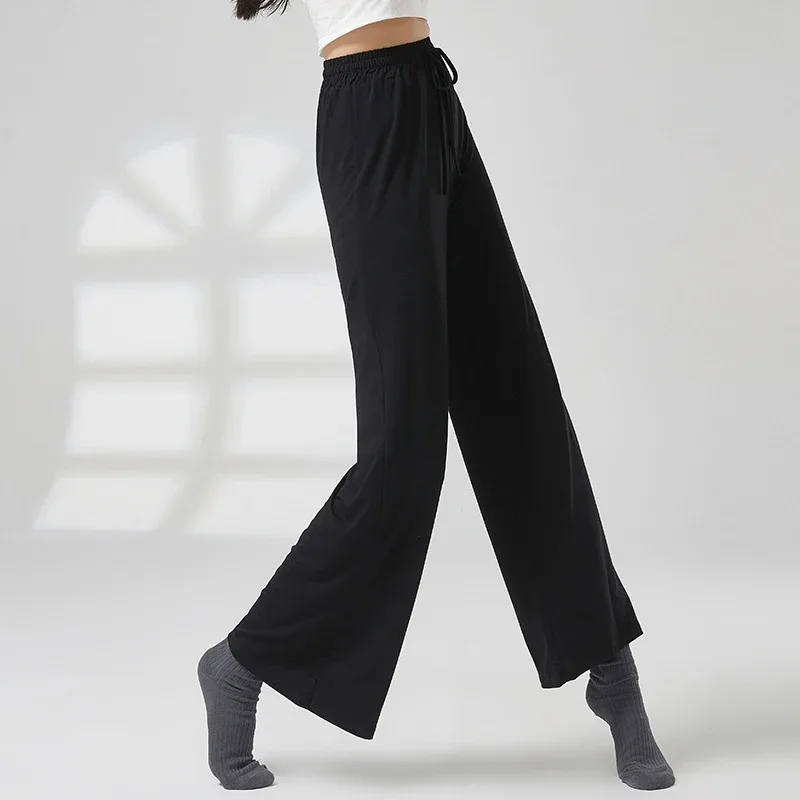 Classic Dance Pants Women Modern Dance Wide Leg Pant Soft Comfortable Yoga Body Rhyme Trainning Trousers Drawstring Elegant