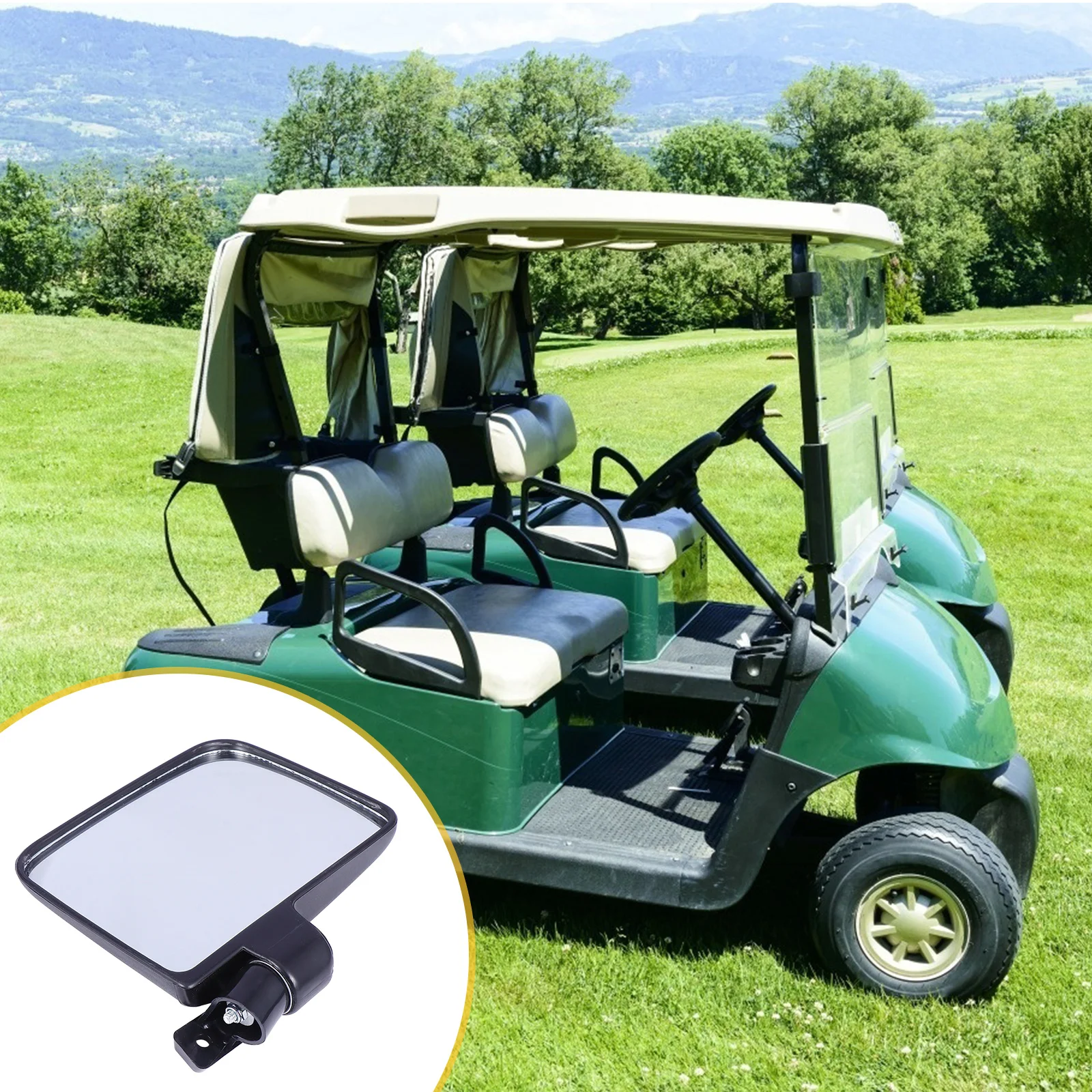 

2pcs Golf Cart Backup Shatterproof Adjustable Car Rearview Mirror Wide Angle Blind Spot Observation Mirror For Vehicles